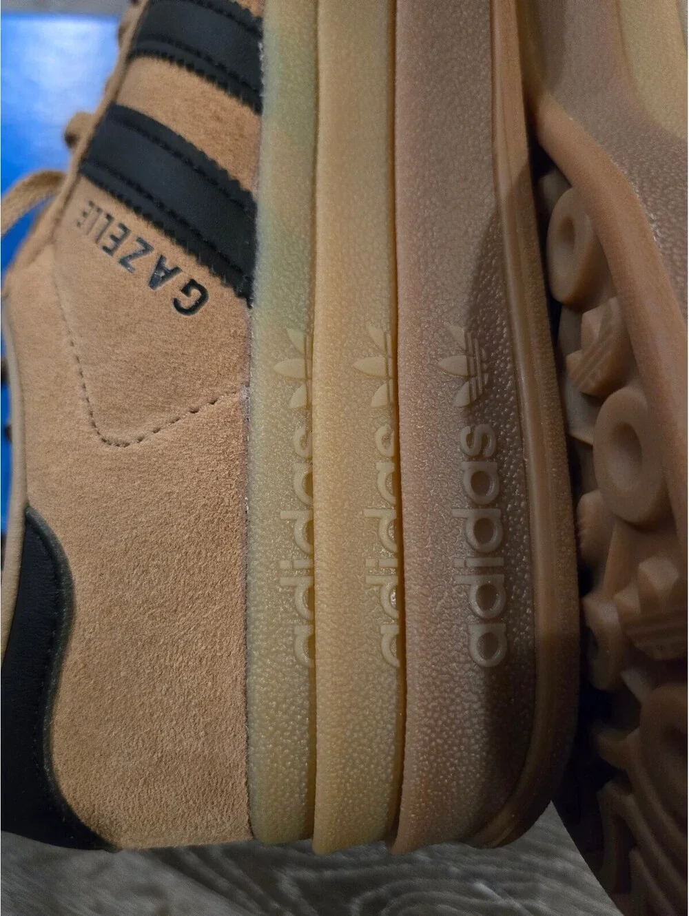 adidas Gazelle Bold W Cardboard Black Gum JQ3582 Women's 8 New Box